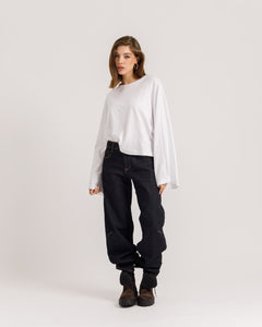 Jeans barrel blu scuro - H5777