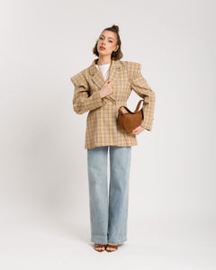 Blazer quadri BEIGE - V12919 slc