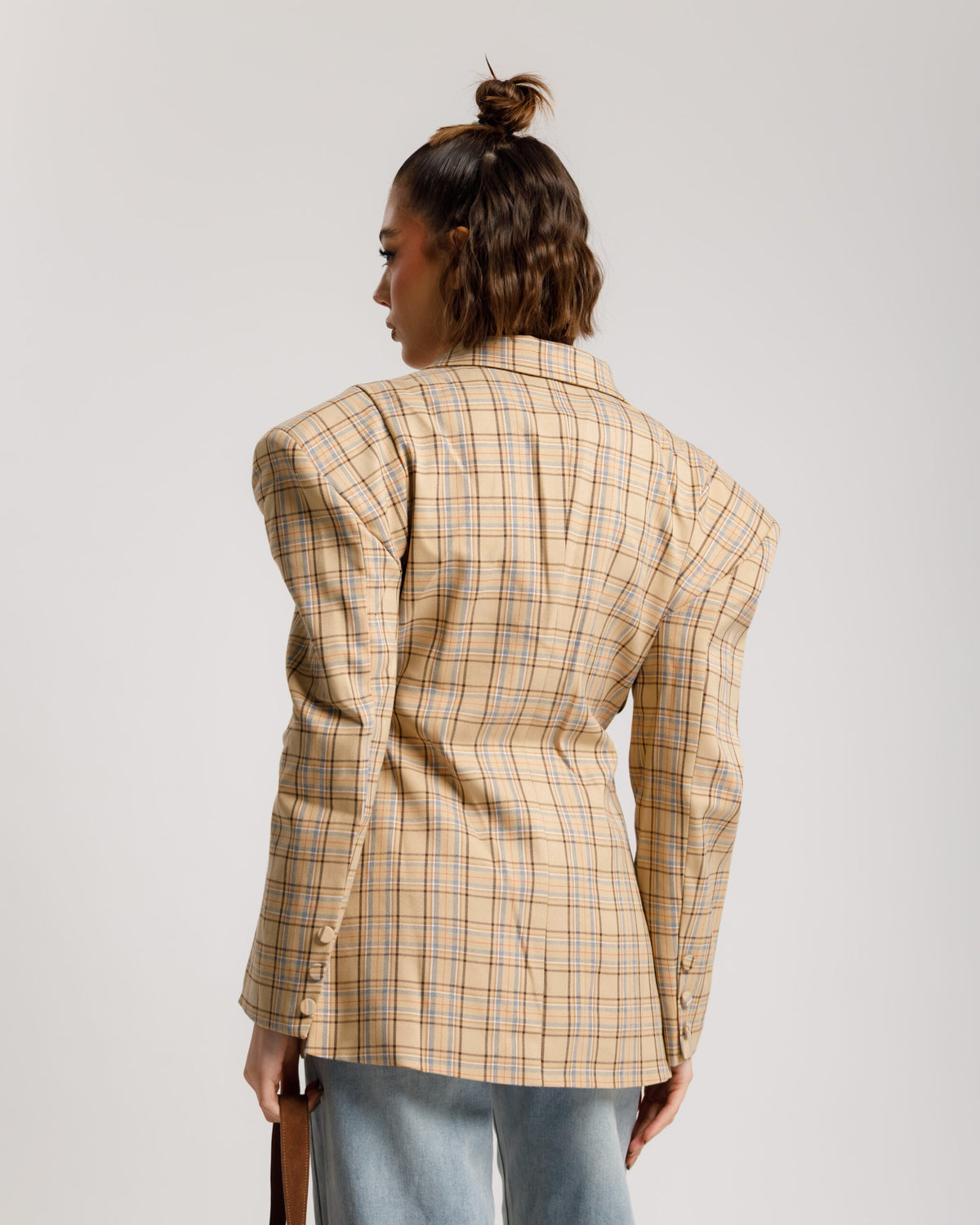 Blazer quadri BEIGE - V12919 slc