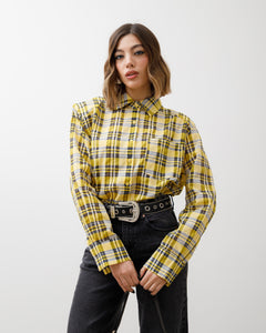 Camicia a quadri GIALLA - H12787