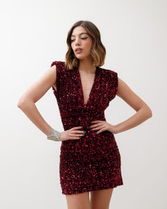 Abito corto con paillettes - R15881