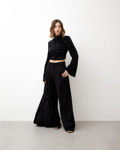 Maglia con colletto e paillettes - 23531 SLC