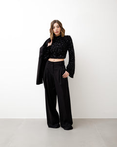Maglia con colletto e paillettes - 23531 SLC
