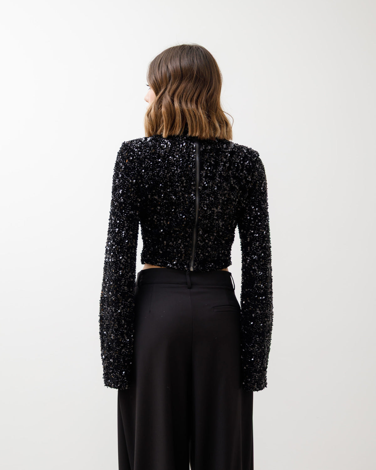 Maglia con colletto e paillettes - 23531 SLC