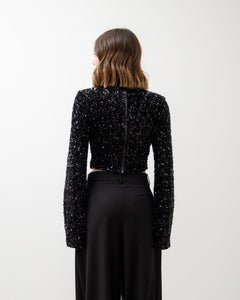 Maglia con colletto e paillettes - 23531 SLC