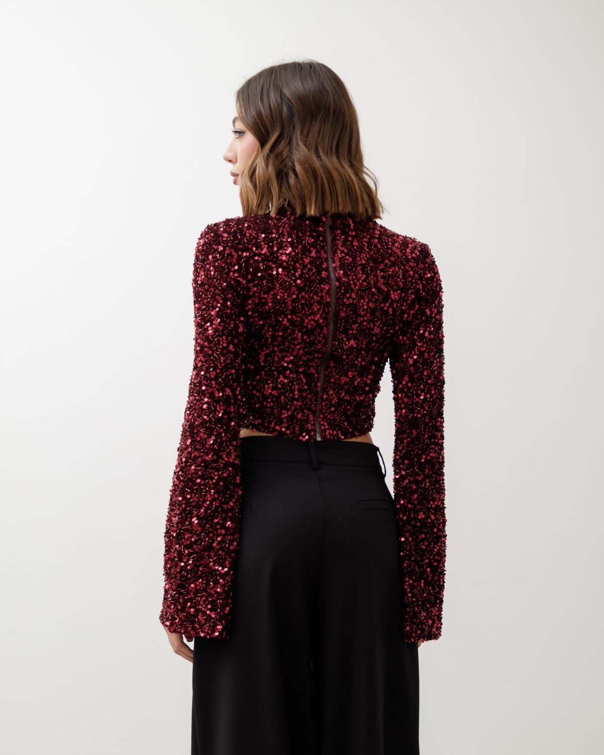 Maglia con colletto e paillettes - 23531 SLC