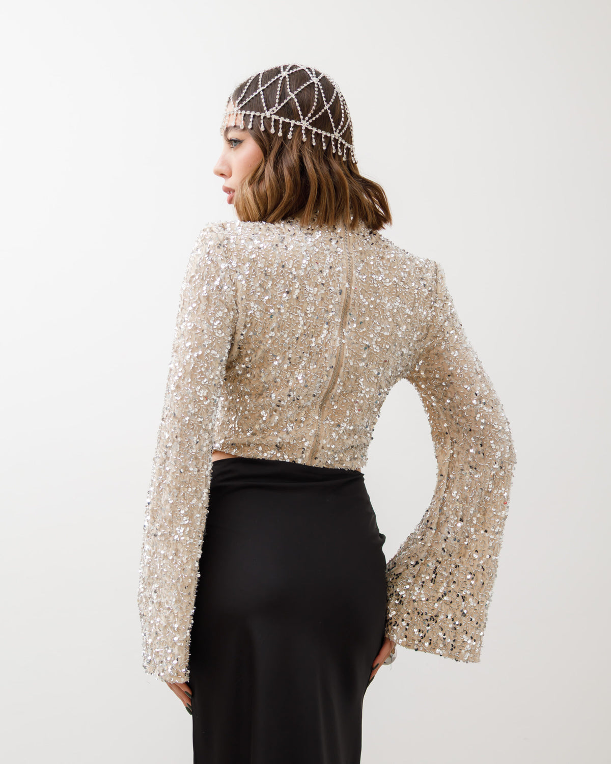 Maglia con colletto e paillettes - 23531 SLC