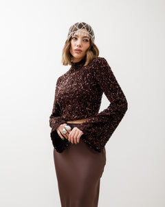 Maglia con colletto e paillettes - 23531 SLC