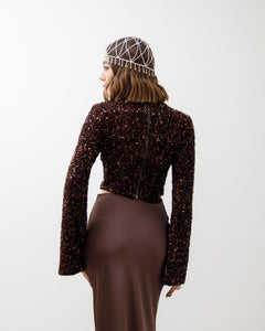 Maglia con colletto e paillettes - 23531 SLC