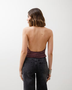 Top scollato con strass - 23490 slcn
