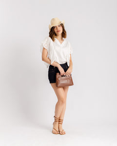 Camicia in cotone e pizzo - 910