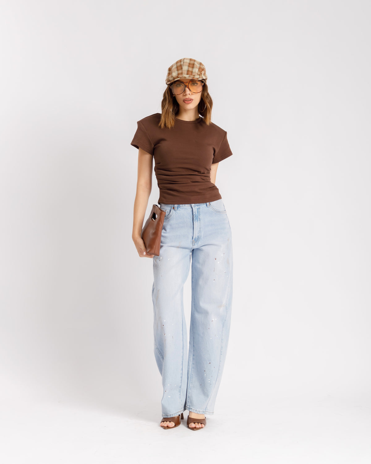 T-shirt in cotone con arriccio - L2189