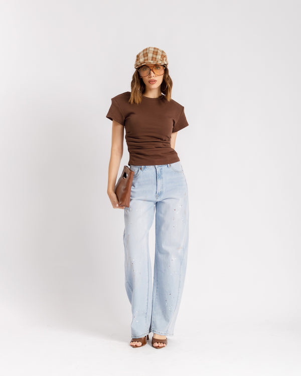 T-shirt in cotone con arriccio - L2189