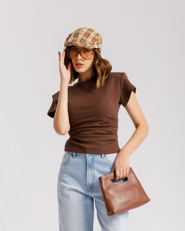 T-shirt in cotone con arriccio - L2189