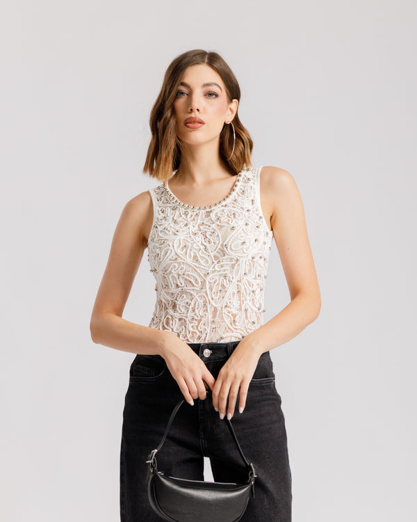 Body in pizzo con borchie - 3520