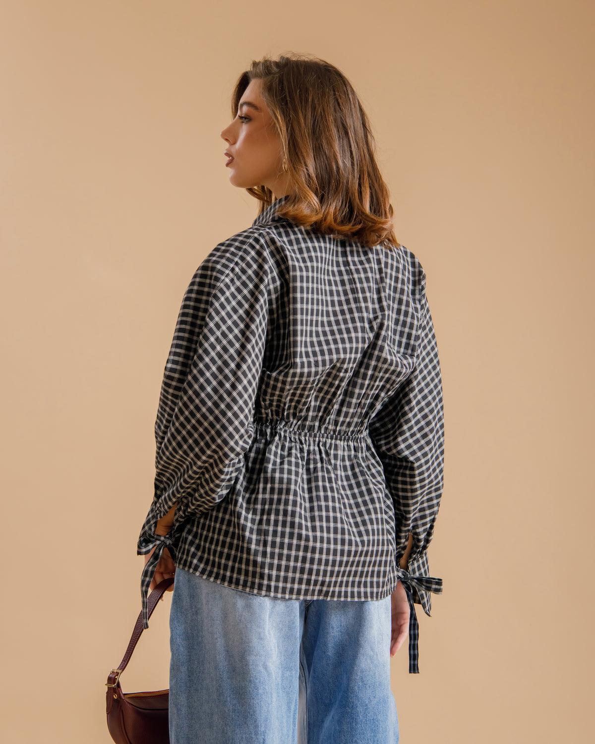 Camicia quadretti e fiocco NERA - PS9773
