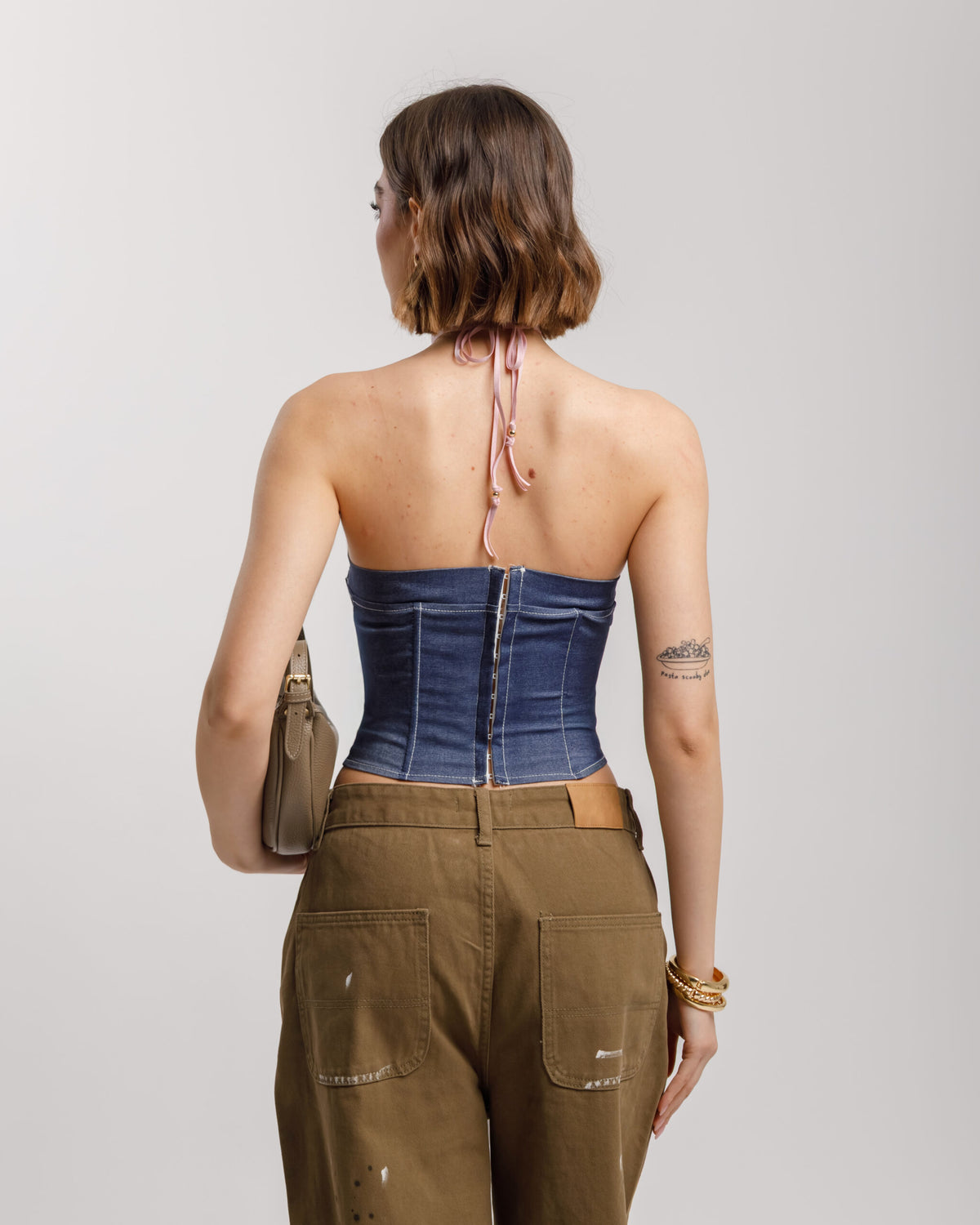 Corsetto denim con stringhe - ST3222 slct