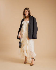 abito lungo boho con volant - U27628