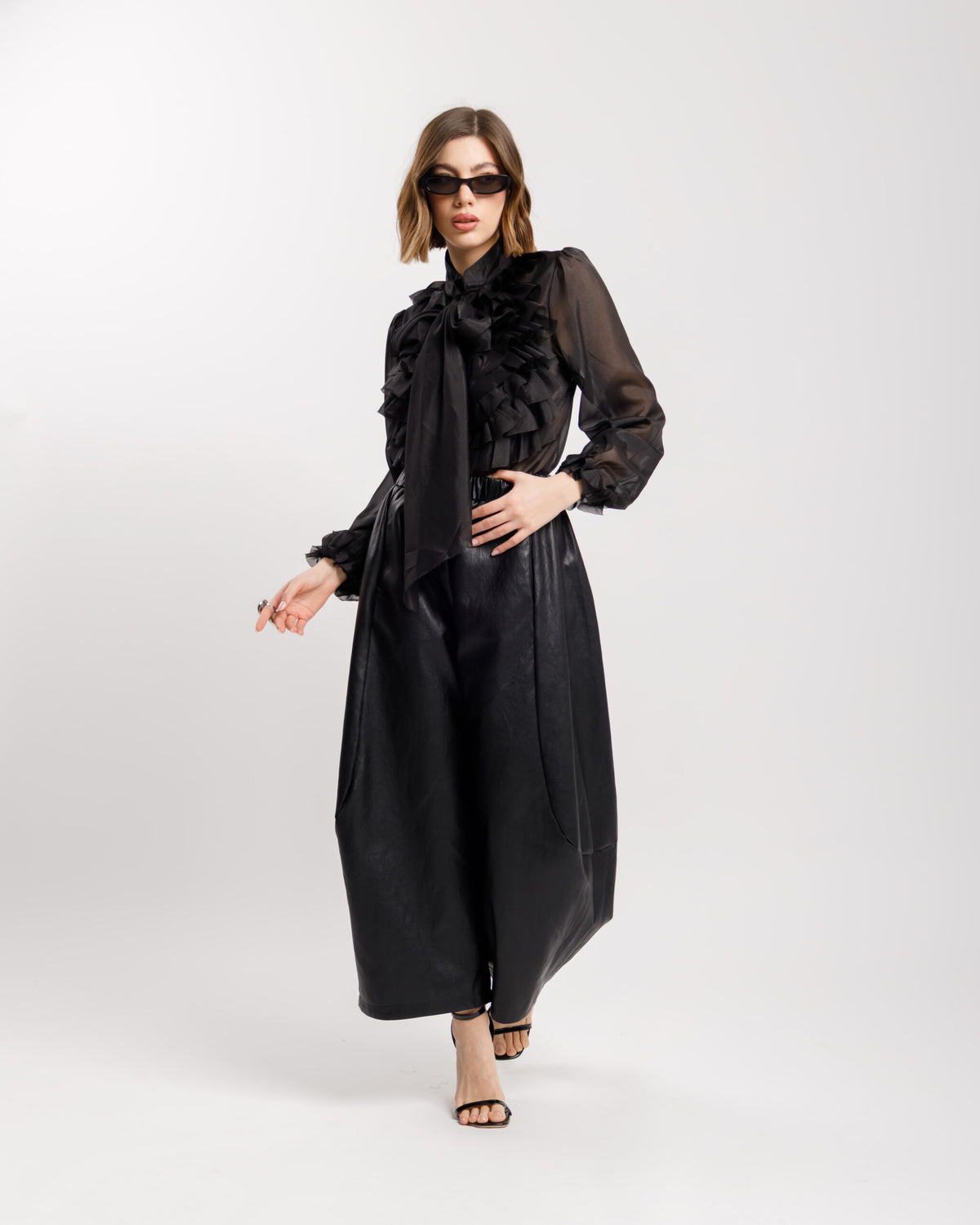 Camicia con rouches NERA - CHY8725