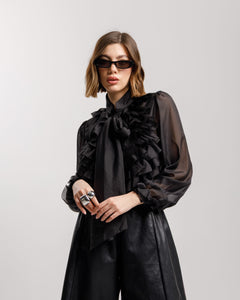 Camicia con rouches NERA - CHY8725