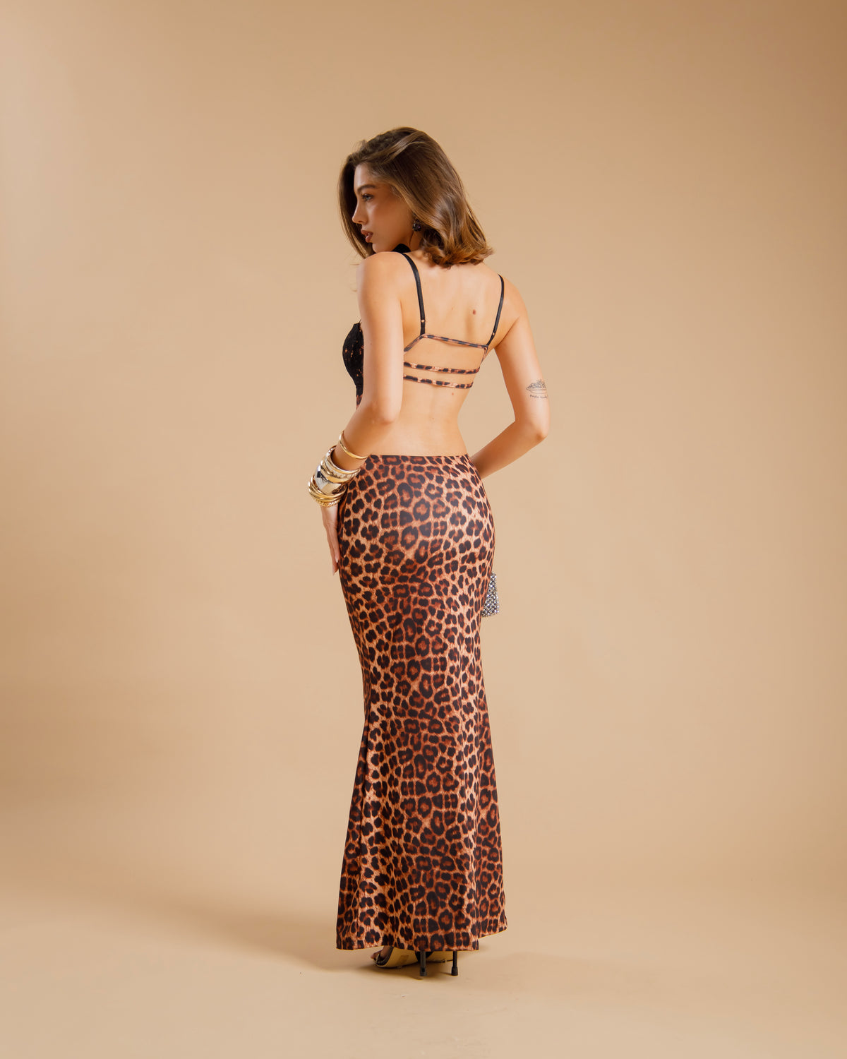 Abito animalier e pizzo - 72602