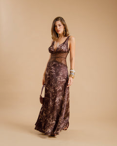 Abito satin e pizzo - U31688
