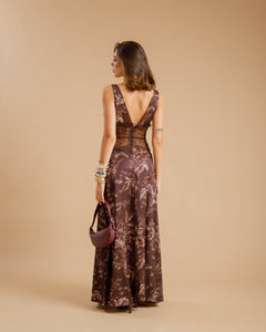 Abito satin e pizzo - U31688