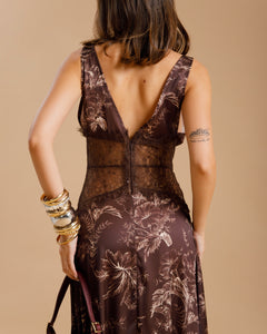 Abito satin e pizzo - U31688