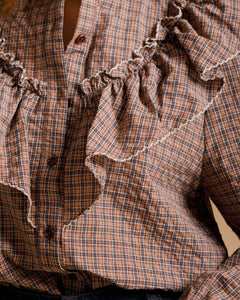 Camicia con colletto ampio MARRONE - AO3101