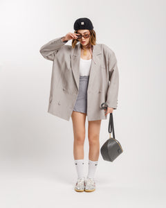 Blazer oversize gessato GRIGIO - V13571