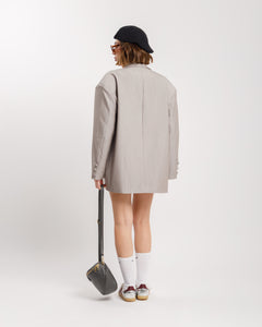 Blazer oversize gessato GRIGIO - V13571