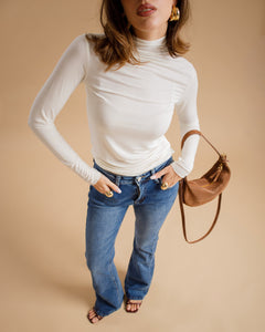 Maglia in viscosa con colletto  -  3705