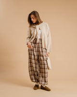 Pantaloni ballon tartan MARRONE - PS9792