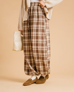Pantaloni ballon tartan MARRONE - PS9792