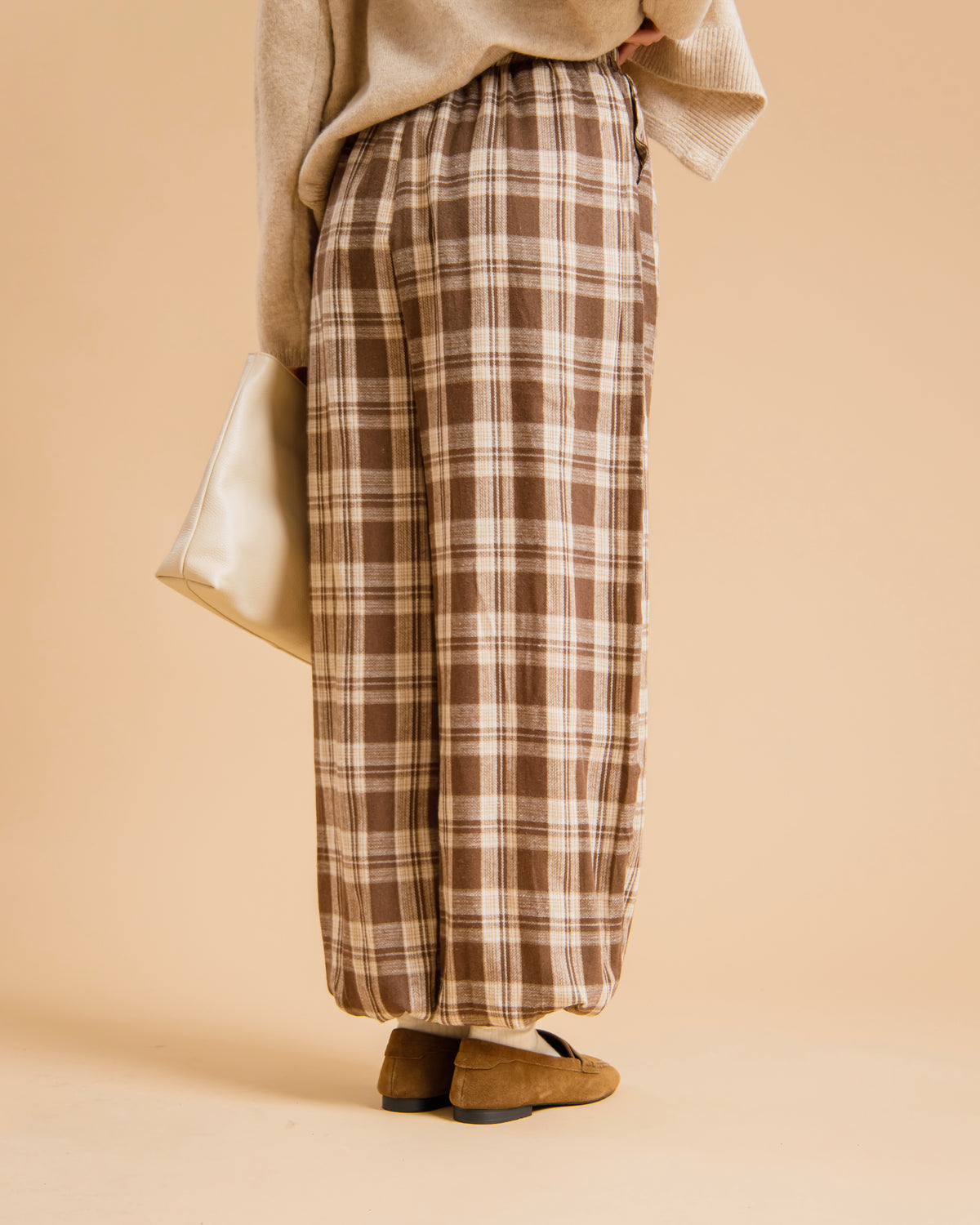 Pantaloni ballon tartan MARRONE - PS9792