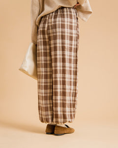 Pantaloni ballon tartan MARRONE - PS9792