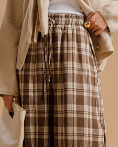 Pantaloni ballon tartan MARRONE - PS9792