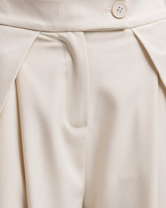 Pantaloni palazzo con pieghe PANNA - KLL1
