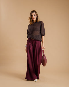 Pantaloni palazzo con cintura - 1301