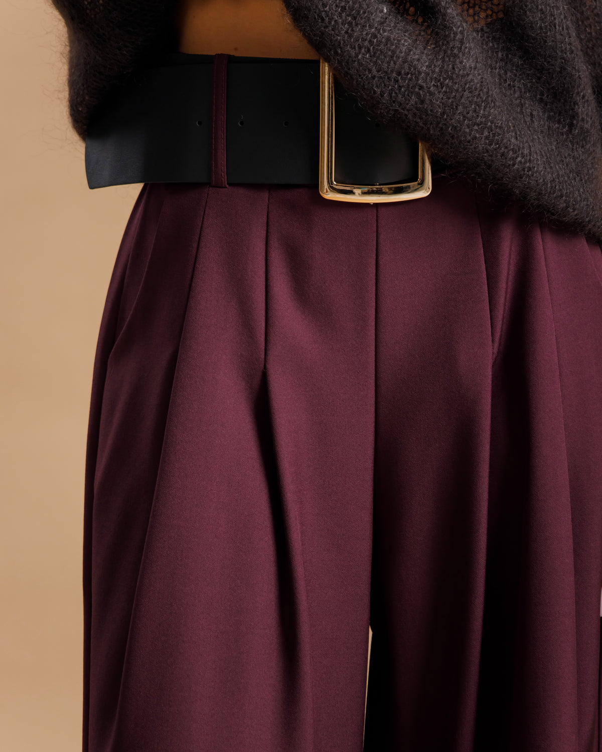Pantaloni palazzo con cintura - 1301