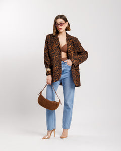 Blazer strutturato animalier - V5938