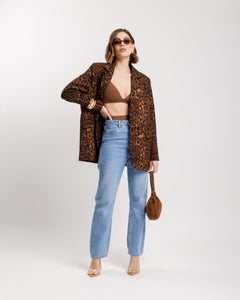 Blazer strutturato animalier - V5938