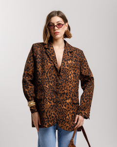 Blazer strutturato animalier - V5938