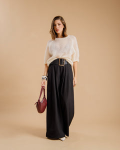 Pantaloni palazzo con cintura - 1301