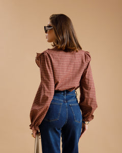 Camicia con colletto ampio BORDEUAX - AO3101