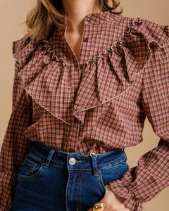 Camicia con colletto ampio BORDEUAX - AO3101