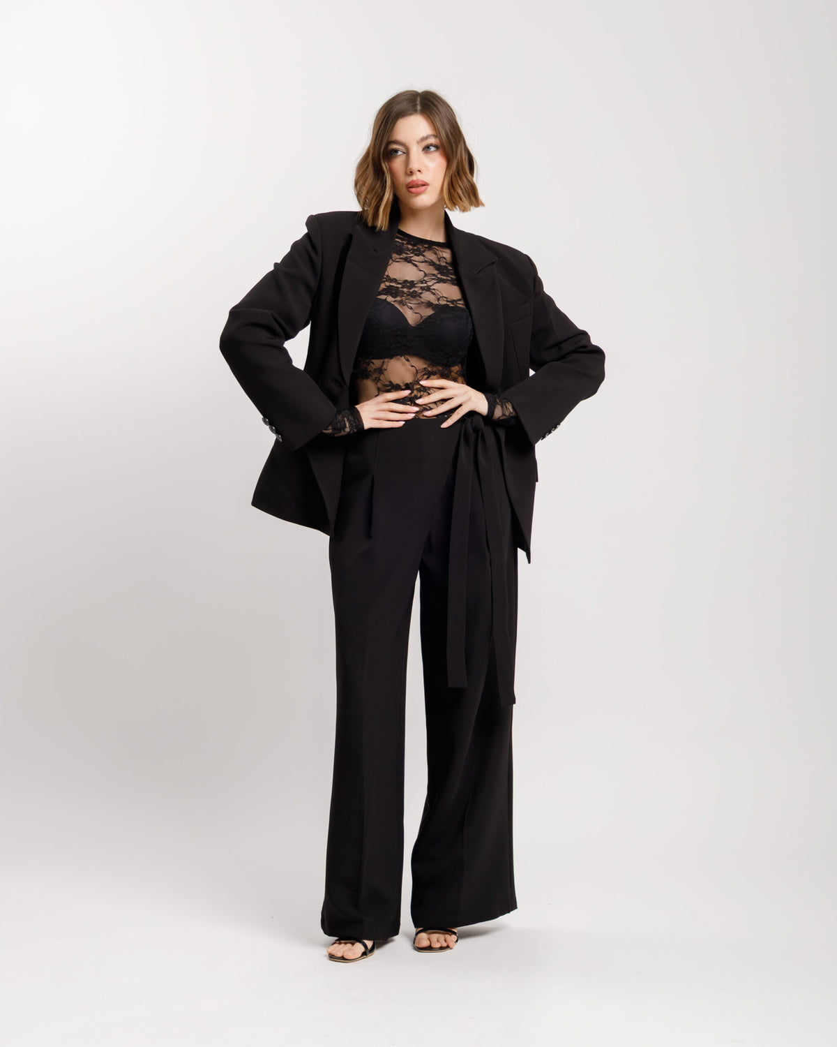 Blazer monopetto strutturato NERO  - 3182 slcT