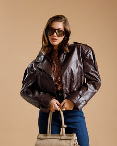 Bomber crop con colletto BORDEUAX - CV2223