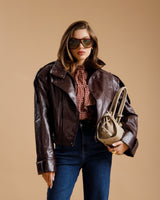 Bomber crop con colletto BORDEUAX - CV2223