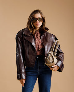 Bomber crop con colletto BORDEUAX - CV2223